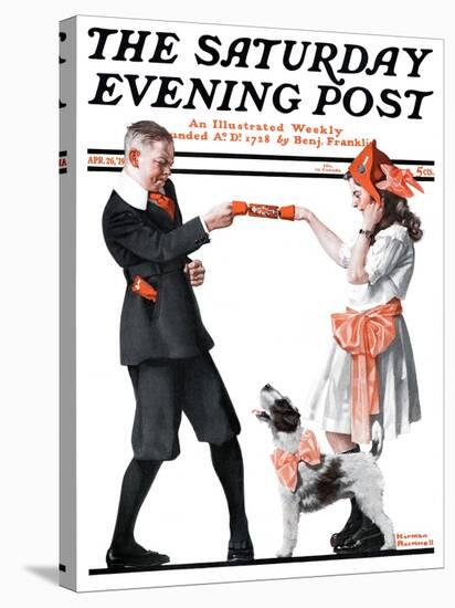 "Playing Party Games" Saturday Evening Post Cover, April 26,1919-Norman Rockwell-Premier Image Canvas