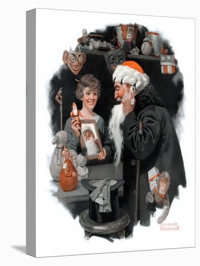 "Playing Santa", December 9,1916-Norman Rockwell-Premier Image Canvas