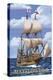 Plimoth Plantation, Massachusetts - Mayflower II-Lantern Press-Stretched Canvas