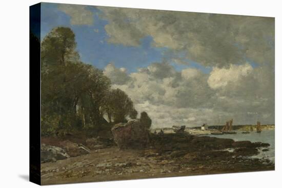 Plougastel, the Ferry Crossing, 1873 (Oil on Canvas)-Eugene Louis Boudin-Premier Image Canvas