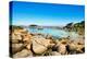 Ploumanach, Rocks and Bay Beach in Morning. Pink Granite Coast, Perros Guirec, Brittany, France-stevanzz-Premier Image Canvas