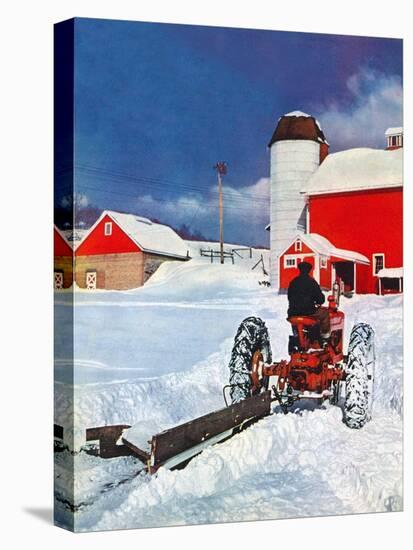 "Plowing Path to the Barn,"January 1, 1947-J. Julius Fanta-Premier Image Canvas