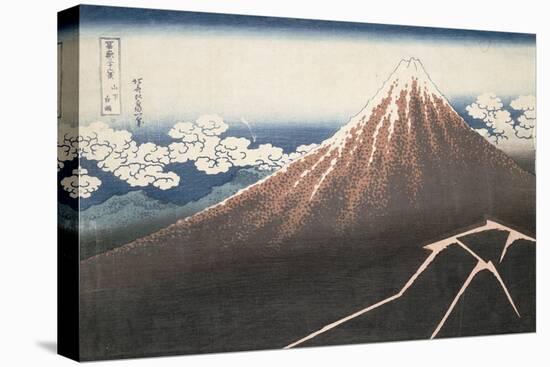 Pluie d'orage sous le sommet du Fuji-Katsushika Hokusai-Premier Image Canvas