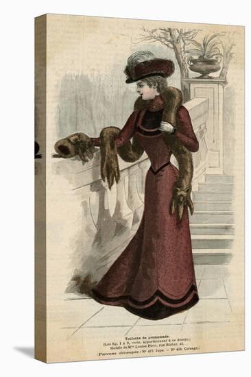 Plum Coloured Dress 1899-null-Stretched Canvas