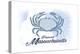 Plymouth, Massachusetts - Crab - Blue - Coastal Icon-Lantern Press-Stretched Canvas
