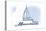 Plymouth, Massachusetts - Sailboat - Blue - Coastal Icon-Lantern Press-Stretched Canvas