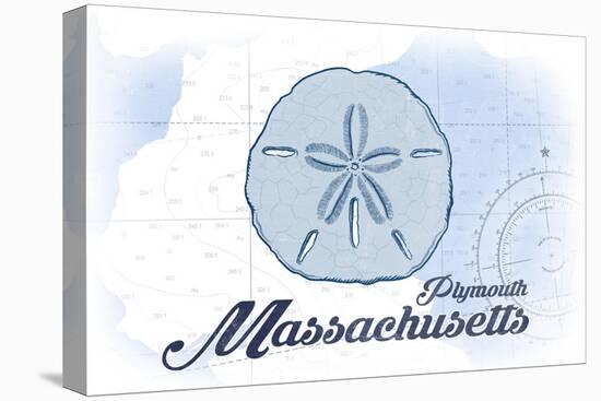 Plymouth, Massachusetts - Sand Dollar - Blue - Coastal Icon-Lantern Press-Stretched Canvas