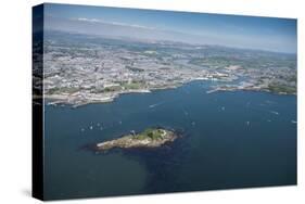 Plymouth with Drakes Island in Foreground, Devon, England, United Kingdom, Europe-Dan Burton-Premier Image Canvas