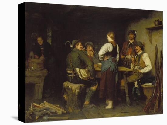 Poachers in a Mountain Cabin, 1876-Franz Von Defregger-Premier Image Canvas