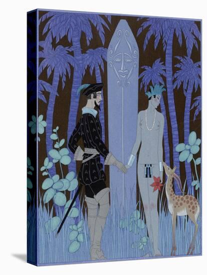 Pocahontas, Princesse (Pocahontas, Princess), 1929 (Engraving)-Georges Barbier-Premier Image Canvas