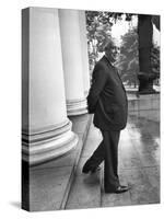 Poet and Vice President of Hartford Accident and Indemnity Co, Wallace Stevens Standing on Steps-Walter Sanders-Premier Image Canvas