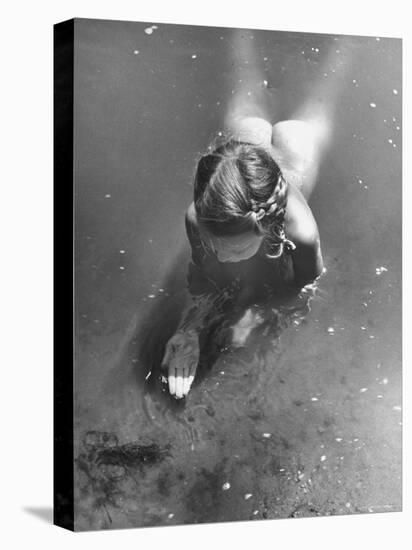 Poet Paul Engle's Daughter Playing in the River For Her Father's Book, "The American Child"-Bob Landry-Premier Image Canvas