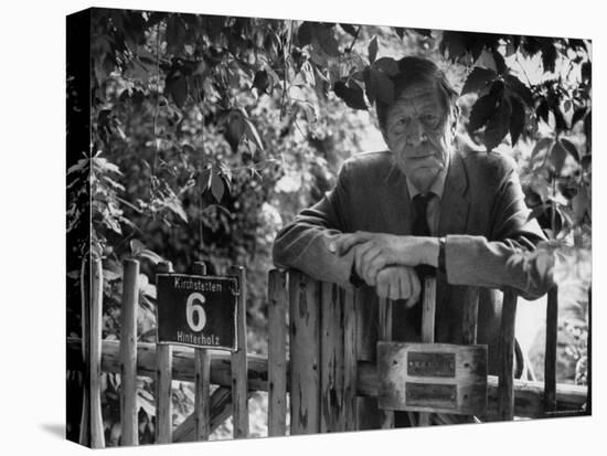 Poet, Wystan H. Auden, Standing Outside Gate of His Home-Harry Redl-Premier Image Canvas