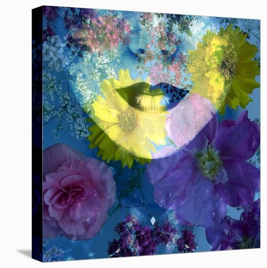 Poetic Montage of a Portrait with Colorful Floral Ornaments-Alaya Gadeh-Premier Image Canvas