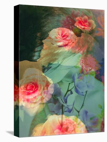 Poetical Romantic Photomontage of a Female Portrait with Flowers in Subtle Colours-Alaya Gadeh-Premier Image Canvas