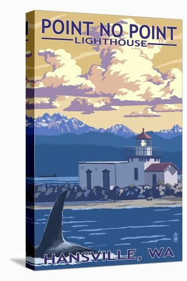 Point No Point Lighthouse - Hansville, WA-Lantern Press-Stretched Canvas