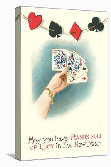 Poker Hand with Three Queens-null-Stretched Canvas