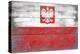 Poland Country Flag - Barnwood Painting-Lantern Press-Stretched Canvas