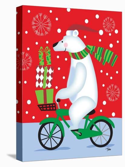 Polar Bear & Bicicle-Teresa Woo-Stretched Canvas