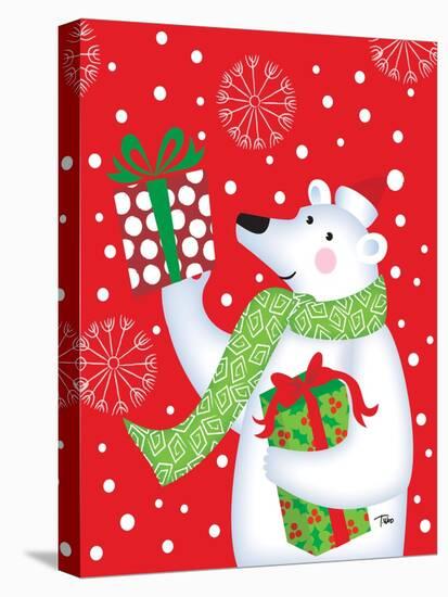 Polar Bear & Presents-Teresa Woo-Stretched Canvas