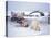 Polar Bear Sow with Spring Cubs Scavenging on a Bowhead Whale, Alaska, USA-Steve Kazlowski-Premier Image Canvas