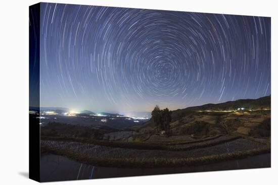 Polar Star Trails Above Honghe Hani Rice Terraces in Southwest China-Stocktrek Images-Premier Image Canvas