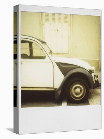 Polaroid of Old Black and White Citroen 2Cv Parked on Street, Paris, France, Europe-Lee Frost-Premier Image Canvas