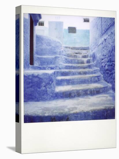 Polaroid of Traditional Bluewashed Steps, Chefchaouen, Morocco, North Africa, Africa-Lee Frost-Premier Image Canvas