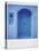 Polaroid of Traditional Painted Blue Door Against Bluewashed Wall, Chefchaouen, Morocco-Lee Frost-Premier Image Canvas