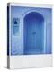 Polaroid of Traditional Painted Blue Door Against Bluewashed Wall, Chefchaouen, Morocco-Lee Frost-Premier Image Canvas