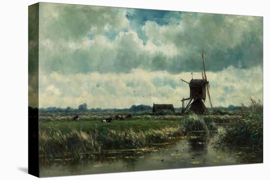 Polder Landscape with Windmill Near Abcoude, C. 1870-Willem Roelofs-Premier Image Canvas