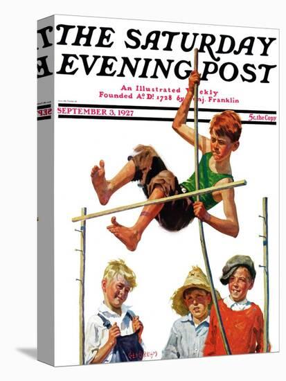 "Pole Vault," Saturday Evening Post Cover, September 3, 1927-George Brehm-Premier Image Canvas