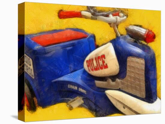 Police Tricycle-Michelle Calkins-Stretched Canvas