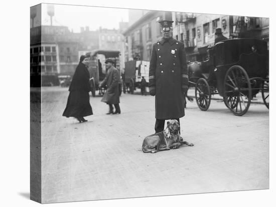 Policeman with Dog-null-Premier Image Canvas