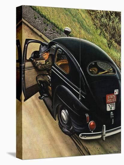 "Policeman with Flat Tire," March 24, 1945-Stevan Dohanos-Premier Image Canvas