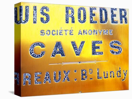 Polished Brass Sign at Winery of Louis Roederer, Reims, Champagne, Marne, Ardennes, France-Per Karlsson-Premier Image Canvas