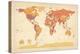 Political Map of the World Map-Michael Tompsett-Stretched Canvas