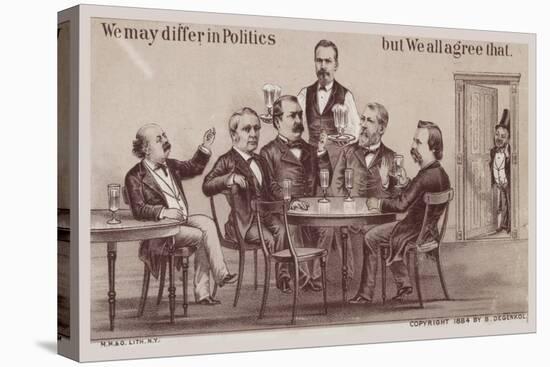 Politicians Enjoying Drinks around the Table-American School-Premier Image Canvas