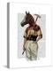 Polo Horse Portrait-Fab Funky-Stretched Canvas