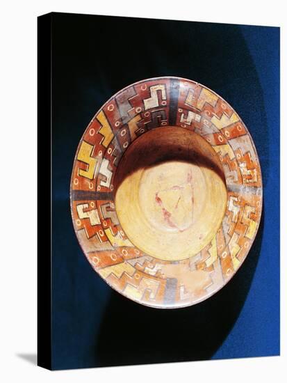 Polychrome Ceramic Plate with Geometric Decoration, Bolivia, Tiwanaku Culture-null-Premier Image Canvas