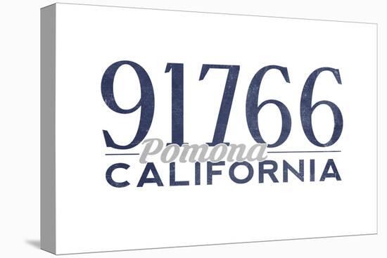 Pomona, California - 91766 Zip Code (Blue)-Lantern Press-Stretched Canvas