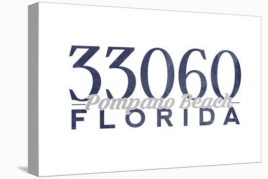 Pompano Beach, Florida - 33060 Zip Code (Blue)-Lantern Press-Stretched Canvas