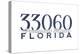 Pompano Beach, Florida - 33060 Zip Code (Blue)-Lantern Press-Stretched Canvas