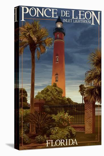 Ponce De Leon Inlet Lighthouse, Florida - Dusk Scene-Lantern Press-Stretched Canvas