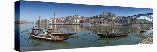 Ponte de Dom Luis I and Port Carrying Barcos, Porto, Portugal-Alan Copson-Premier Image Canvas