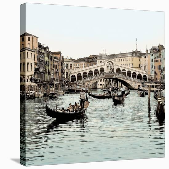 Ponte Rialto con Gondolas-Alan Blaustein-Stretched Canvas