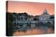 Ponte Sant'Angelo and St. Peter's Basilica at Sunset, Vatican City, Rome-David Clapp-Premier Image Canvas