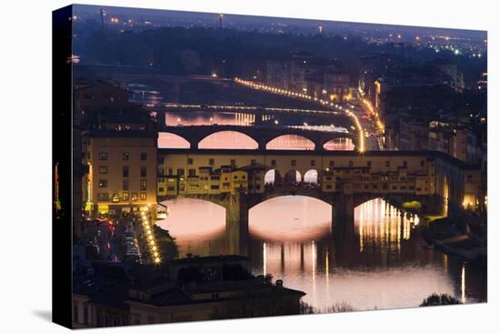 Ponte Vecchio and the River Arno at Dusk, Florence, Italy-David Clapp-Premier Image Canvas