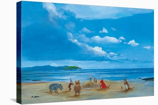 Pooh And Friends At The Seaside-Peter Ellenshaw-Stretched Canvas