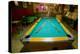 Pool table lit by electric lights in a restaurant and bar in Shoshone, CA near Death Valley Nati...-null-Premier Image Canvas